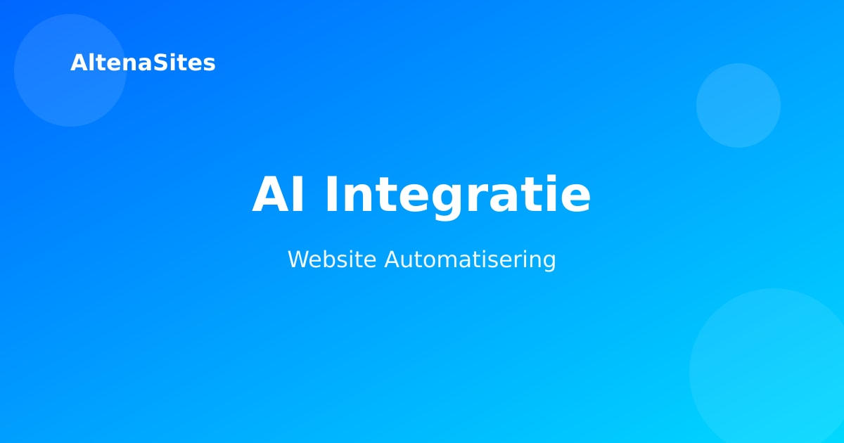 AI integratie website Zaltbommel | Chatbot implementatie | Automatisering Bommelerwaard